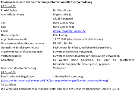 Pferdepraxis am Ried Informationen
