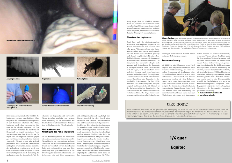 Pferde Zahn Implantat. Zahnheilkunde